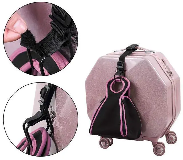 Alt view image 4 of 6 - J Hook Luggage Strap Add a Bag Hook Hanger Strap, Adjustable attaches Briefcase Together (Black-Normal Size)
