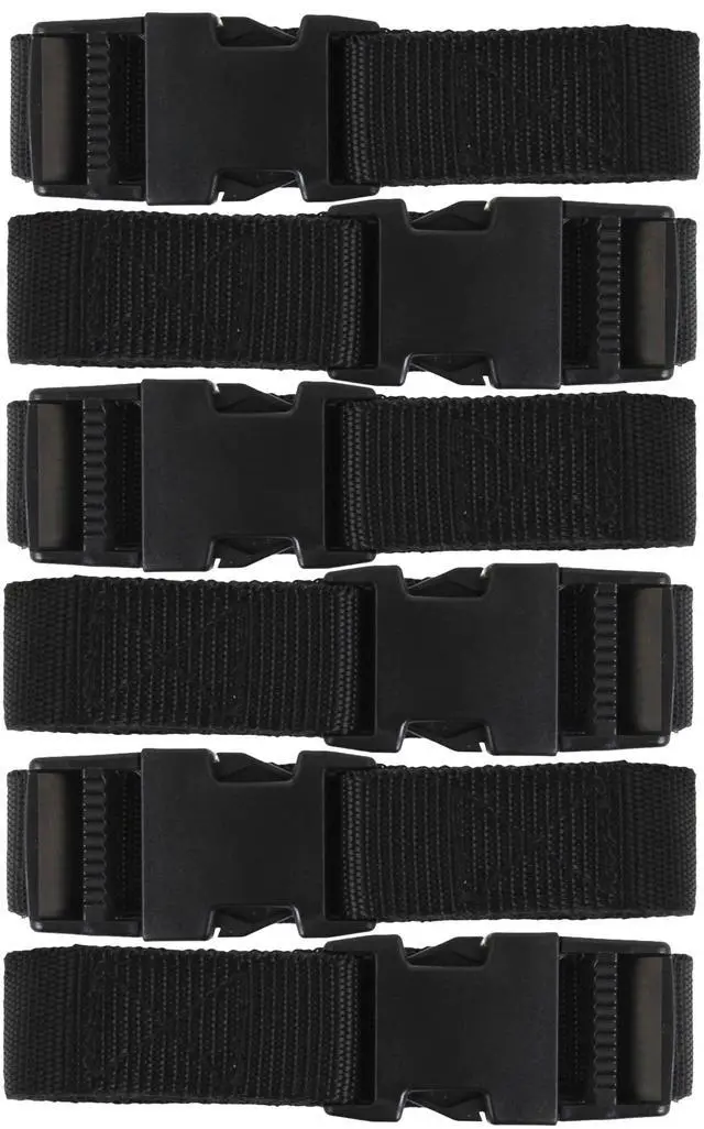 Main image of Utility Strap with Quick-Release Buckle, Black, 72-Inch, 6-Pack