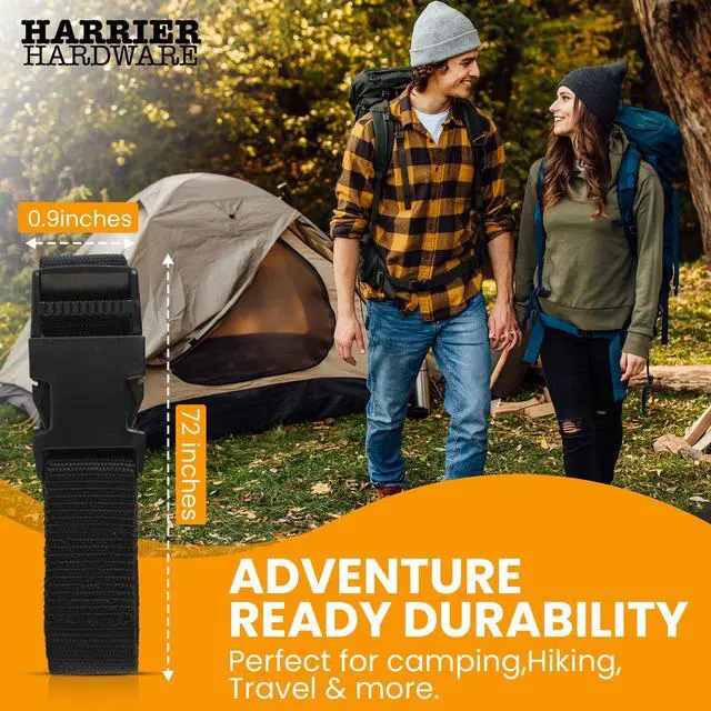 Alt view image 6 of 7 - Utility Strap with Quick-Release Buckle, Black, 72-Inch, 6-Pack