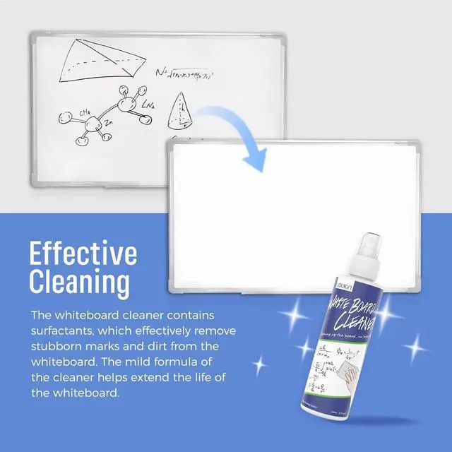 Alt view image 3 of 5 - Non-Toxic Whiteboard Cleaner, 8.5 fl oz Dry Erase Board Cleaner, Whiteboard Cleaning Spray, Removes Stubborn Marks from Whiteboards