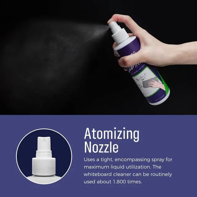 Alt view image 4 of 5 - Non-Toxic Whiteboard Cleaner, 8.5 fl oz Dry Erase Board Cleaner, Whiteboard Cleaning Spray, Removes Stubborn Marks from Whiteboards