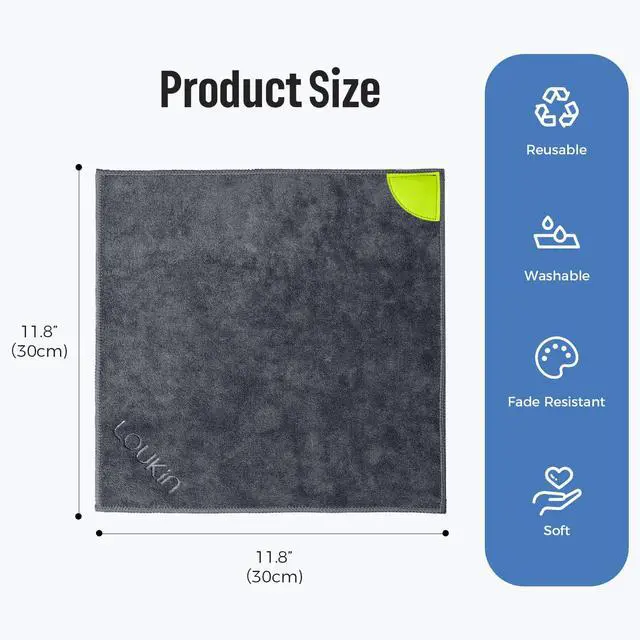 Alt view image 6 of 7 - 2 Pack Magnetic Cleaning Cloth, Microfiber Dry Erase Eraser, Washable Whiteboard Cleaning Cloth for Classroom, Home and Office, Grey, 12" x 12" - 3.4 fl oz Whiteboard Cleaner Included