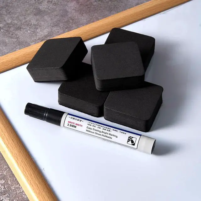 Alt view image 6 of 7 - Dry Erase Erasers, 40 Pack Magnetic Whiteboard Dry Erasers Chalkboard Cleaner Wiper for Kids and Classroom Teacher Supplies Home and Office, Black