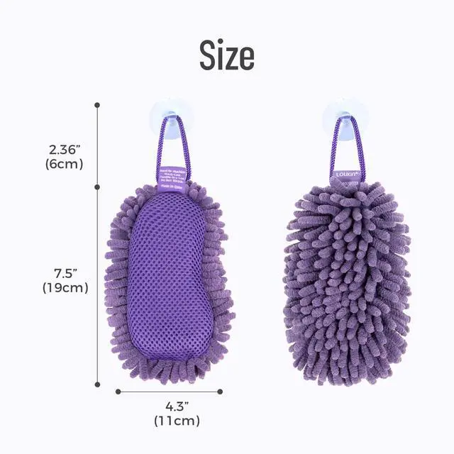 Alt view image 5 of 7 - Shag Dry Erase Eraser (3.4 Fl Oz Whiteboard Cleaner Included), Whiteboard Eraser with Suction Cup, Microfiber, Washable, for Classroom, Home and Office Use, Purple