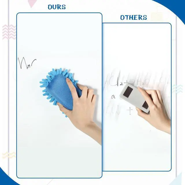 Alt view image 5 of 7 - 4 Pieces Dry Erase Erasers Magnetic Whiteboard Eraser Washable Microfiber Shag for Home and Office Use
