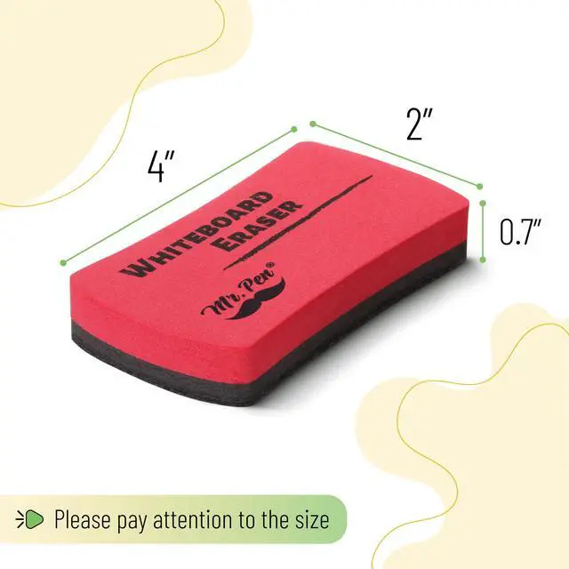 Alt view image 3 of 7 - Magnetic Dry Erase Erasers, 4" x 2", 8 Pack, Assorted Colors