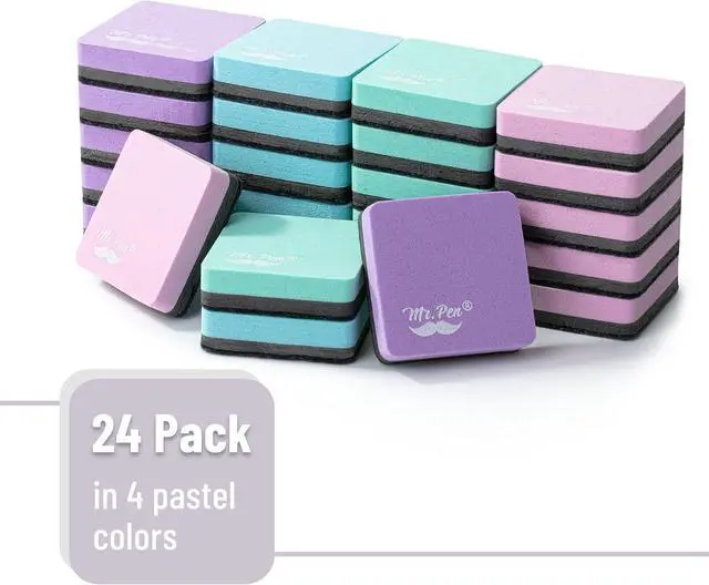 Alt view image 3 of 7 - Mini Magnetic Dry Erase Erasers, 2" x 2", 24 Pack