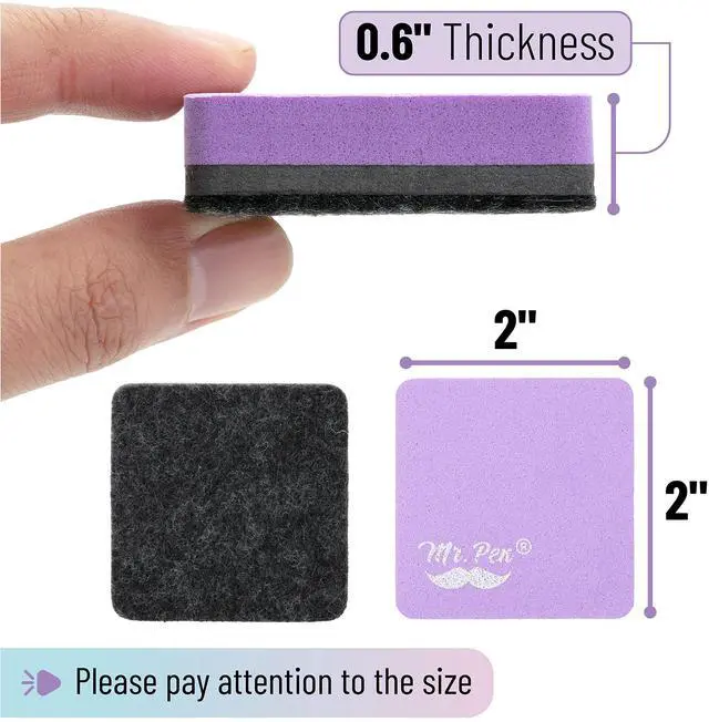 Alt view image 2 of 7 - Mini Magnetic Dry Erase Erasers, 2" x 2", 24 Pack