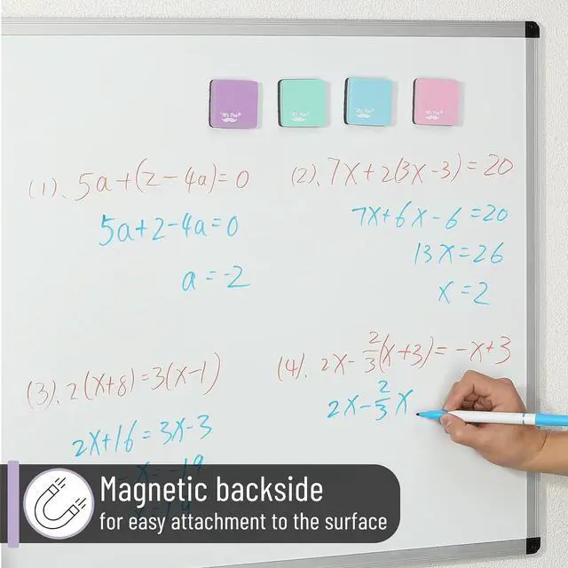 Alt view image 6 of 7 - Mini Magnetic Dry Erase Erasers, 2" x 2", 24 Pack