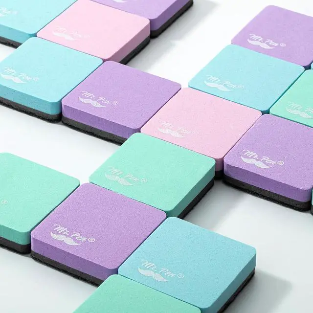 Alt view image 7 of 7 - Mini Magnetic Dry Erase Erasers, 2" x 2", 24 Pack