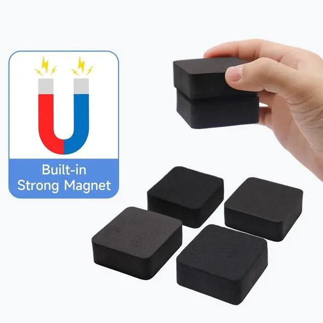 Alt view image 4 of 7 - Dry Erase Erasers, 24 Pack Magnetic Whiteboard Erasers for Kids and Students, Mini Dry Erase Board Erasers for Classroom Home, and Office, Black