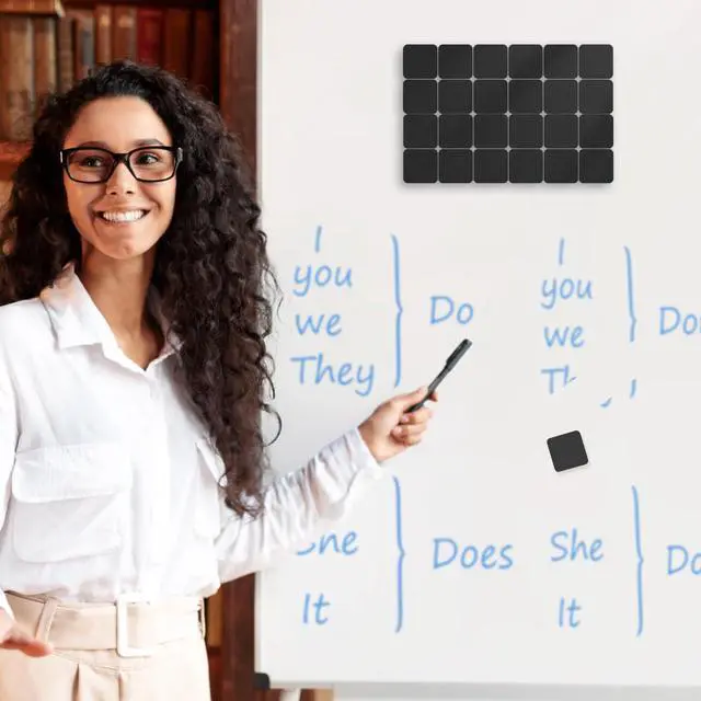 Alt view image 7 of 7 - Dry Erase Erasers, 24 Pack Magnetic Whiteboard Erasers for Kids and Students, Mini Dry Erase Board Erasers for Classroom Home, and Office, Black