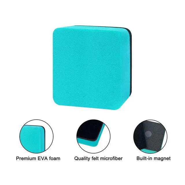 Alt view image 3 of 6 - 40 Pack Dry Erase Erasers, Mini Magnetic Whiteboard Eraser, Square Dry Erase Board Eraser, White Board Eraser Cleaner for Office Classroom Home, 2 x 2 Inches, Green