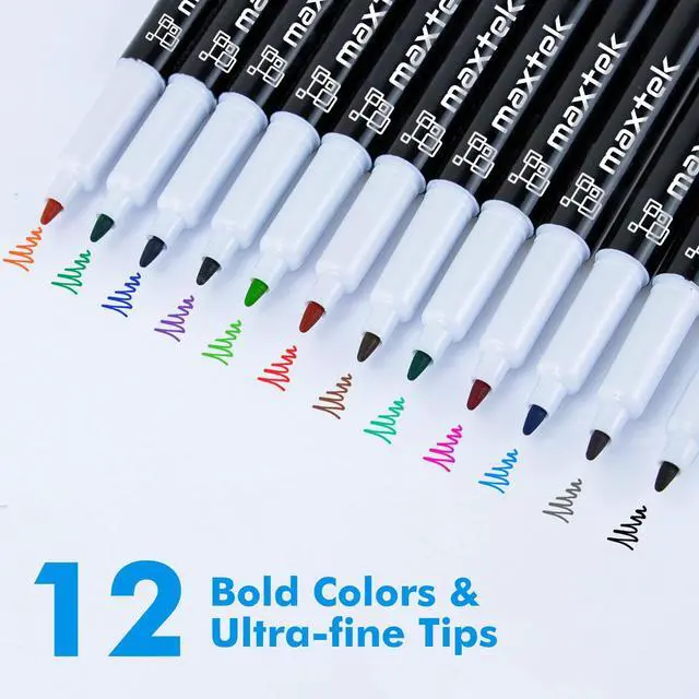 Alt view image 4 of 7 - Dry Erase Markers, 0.7mm Ultra Fine Tip, Low Odor, 12 Count