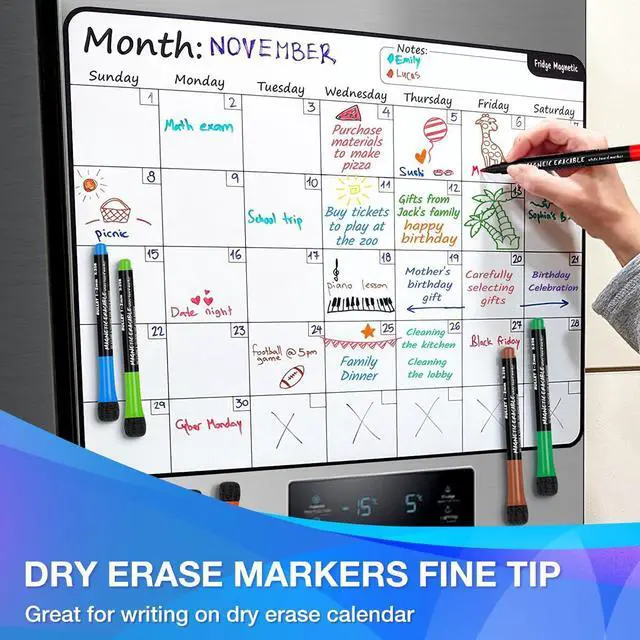 Alt view image 5 of 7 - Magnetic Dry Erase Markers Fine: 12 Colors Erasable Whiteboard Markers Fine Point with Eraser Cap, Low Odor White Board Dry Erase Pens Fine Tip for Kids & Teachers, Home, Office and School Supplies
