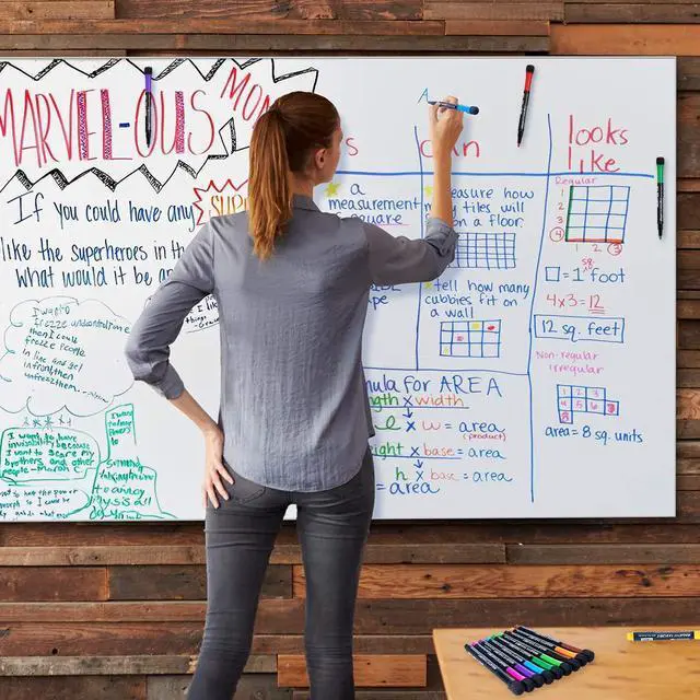 Alt view image 7 of 7 - Magnetic Dry Erase Markers Fine: 12 Colors Erasable Whiteboard Markers Fine Point with Eraser Cap, Low Odor White Board Dry Erase Pens Fine Tip for Kids & Teachers, Home, Office and School Supplies