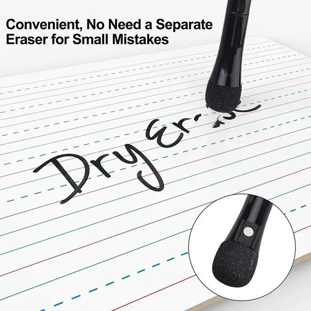 Alt view image 4 of 7 - Magnetic Dry Erase Markers - Fine Tip, Black Color, 12 Pack, Low Odor Whiteboard Markers for Kids & School, Work On White board & Calendar, Refrigerator