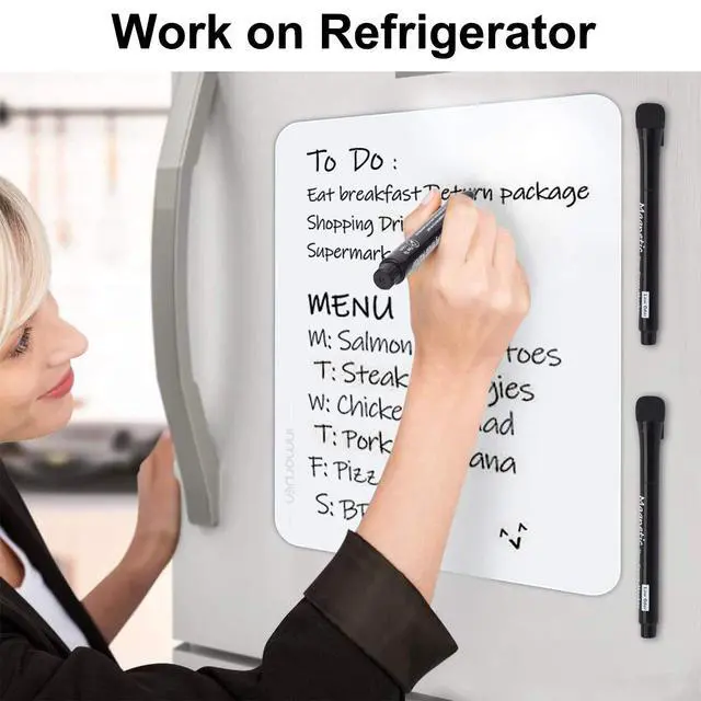Alt view image 5 of 7 - Magnetic Dry Erase Markers - Fine Tip, Black Color, 12 Pack, Low Odor Whiteboard Markers for Kids & School, Work On White board & Calendar, Refrigerator