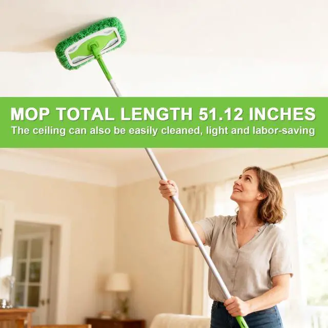 Alt view image 5 of 7 - Mop Handle Compatible with Swiffer, Swiffer Mop Handle Only, Extra Long Detachable Handle for Swiffer Total Length 4.26 ft, Artificial Mechanical Design for High and Far Cleaning
