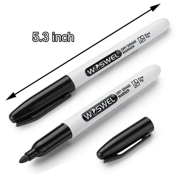 Alt view image 2 of 7 - Dry Erase Markers,24 Pack Black Fine Tip Whiteboard Markers, Round Point Low Odor Dry Erase Marker for School Office and Home