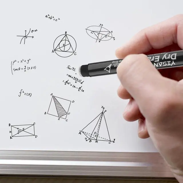 Alt view image 3 of 6 - Black Dry Erase Markers Ultra Fine Tip,0.7mm Extra Fine Point, Whiteboard Markers with Eraser,Low Odor,70573