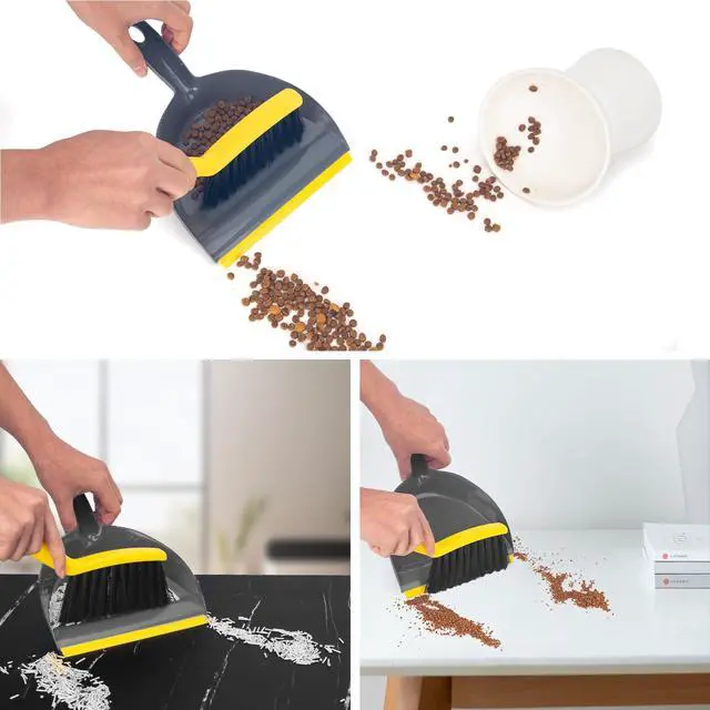 Alt view image 4 of 7 - Dustpan and Broom Set Small Mini Handheld Dustpan and Brush Combo for Home, Desktop, Sofa, Cat Litter, Car, Camping & Small Space Cleaning