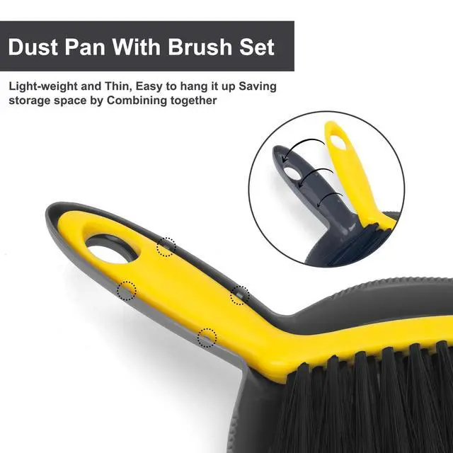 Alt view image 7 of 7 - Dustpan and Broom Set Small Mini Handheld Dustpan and Brush Combo for Home, Desktop, Sofa, Cat Litter, Car, Camping & Small Space Cleaning