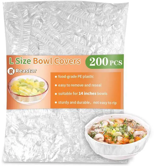 Main image of 200 Pcs Bowl Covers for Bread Proofing, Plastic Shower Caps for Sourdough Bread, Food Covers Stretch Reusable Elastic, Keep Food Fresh and Dust Away