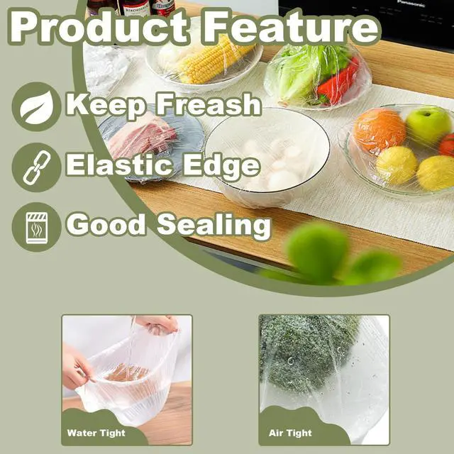 Alt view image 3 of 6 - 200 PCS Bowl Covers, Plastic Food Bowl Covers for Bread Proofing, Outside, Disposable Shower Caps for Sourdough Bread