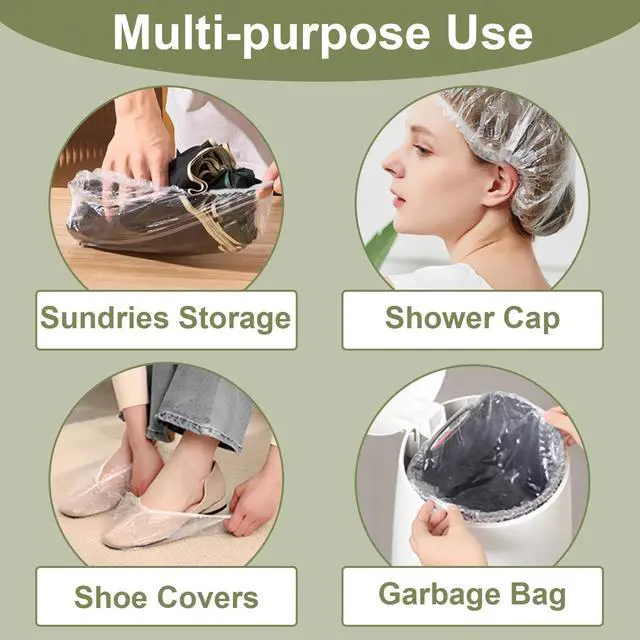 Alt view image 6 of 6 - 200 PCS Bowl Covers, Plastic Food Bowl Covers for Bread Proofing, Outside, Disposable Shower Caps for Sourdough Bread