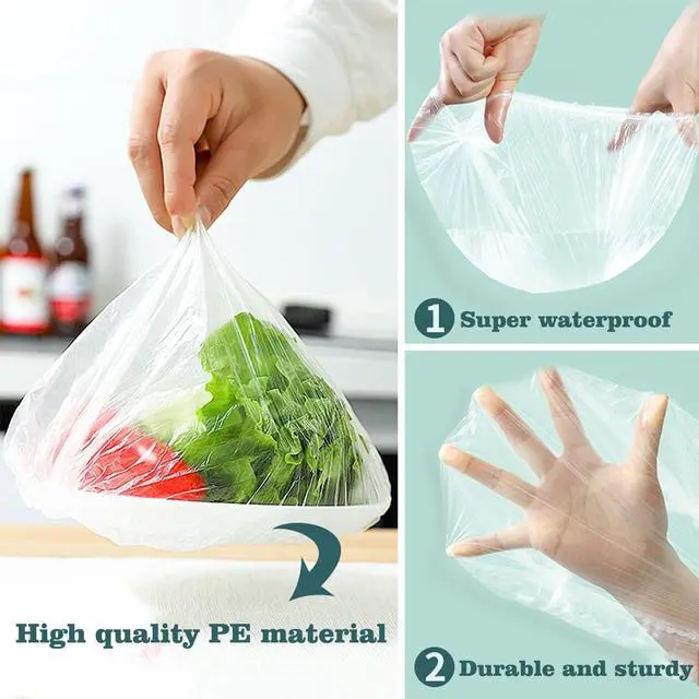 Alt view image 5 of 7 - 300pcs Reusable Elastic Food Covers - Universal Stretchable Clear Adjustable Plastic Plate & Bowl Covers, Outdoor Fresh Keeping Bags, Kitchen Baking Picnic and Food Storage Bread Proofing Cover.