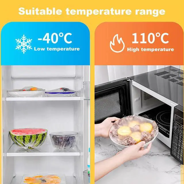 Alt view image 6 of 7 - 300pcs Reusable Elastic Food Covers - Universal Stretchable Clear Adjustable Plastic Plate & Bowl Covers, Outdoor Fresh Keeping Bags, Kitchen Baking Picnic and Food Storage Bread Proofing Cover.