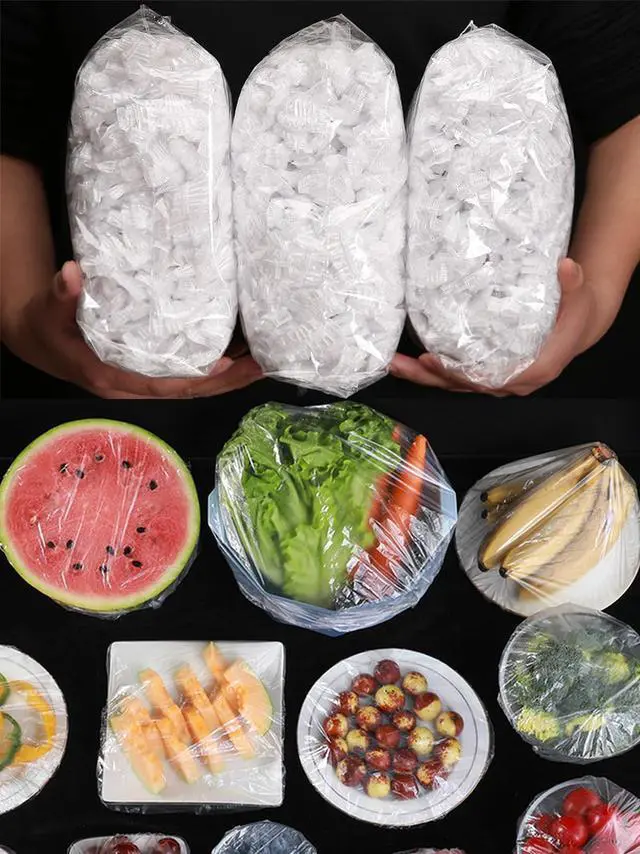 Main image of 300PCS Elastic Food Covers Fresh Keeping Bags Disposable Stretchable Bowl Covers Universal Kitchen Wrap Seal Bags for Food Storage Bread Proofing and Outdoor Picnics, Adjustable Household Plastic Wrap
