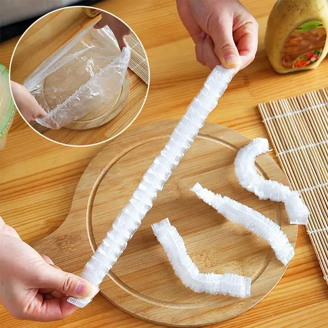 Alt view image 2 of 7 - 300PCS Elastic Food Covers Fresh Keeping Bags Disposable Stretchable Bowl Covers Universal Kitchen Wrap Seal Bags for Food Storage Bread Proofing and Outdoor Picnics, Adjustable Household Plastic Wrap