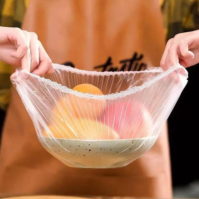Alt view image 3 of 7 - 300PCS Elastic Food Covers Fresh Keeping Bags Disposable Stretchable Bowl Covers Universal Kitchen Wrap Seal Bags for Food Storage Bread Proofing and Outdoor Picnics, Adjustable Household Plastic Wrap