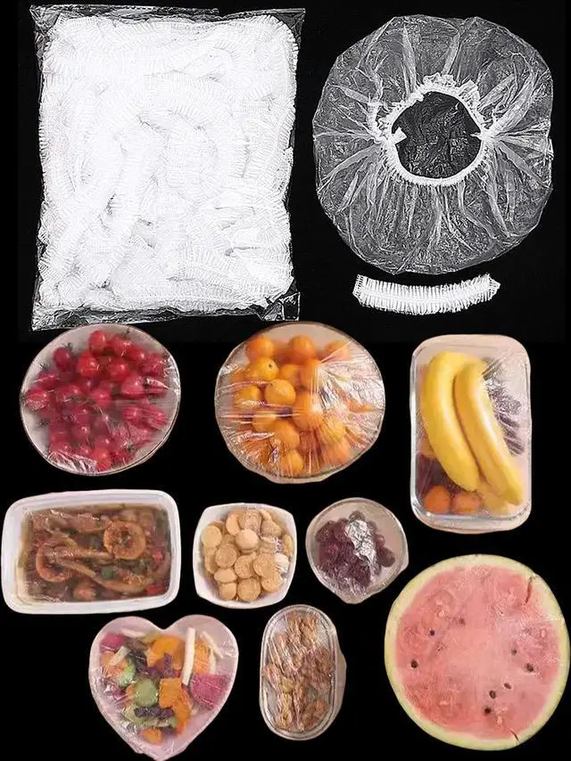 Main image of 300 Pcs Reusable Elastic Food Covers Stretchable Bowl & Plate Covers for Bread Proofing Food Storage Picnics. BPA Free, Dishwasher Safe, Universal Fit Clear Adjustable Bread Fermentation Basket Cover