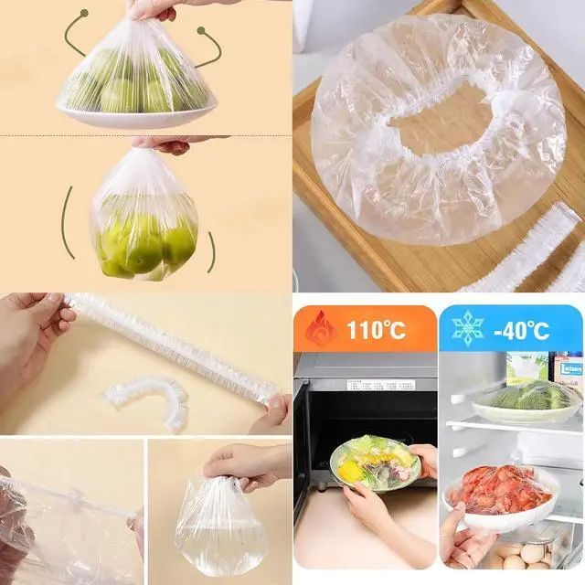 Alt view image 4 of 7 - 300 Pcs Reusable Elastic Food Covers Stretchable Bowl & Plate Covers for Bread Proofing Food Storage Picnics. BPA Free, Dishwasher Safe, Universal Fit Clear Adjustable Bread Fermentation Basket Cover