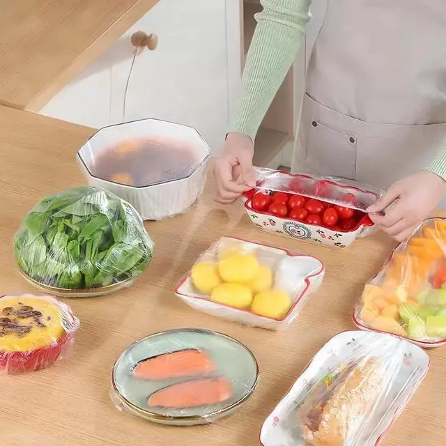 Alt view image 5 of 7 - 300 Pcs Reusable Elastic Food Covers Stretchable Bowl & Plate Covers for Bread Proofing Food Storage Picnics. BPA Free, Dishwasher Safe, Universal Fit Clear Adjustable Bread Fermentation Basket Cover