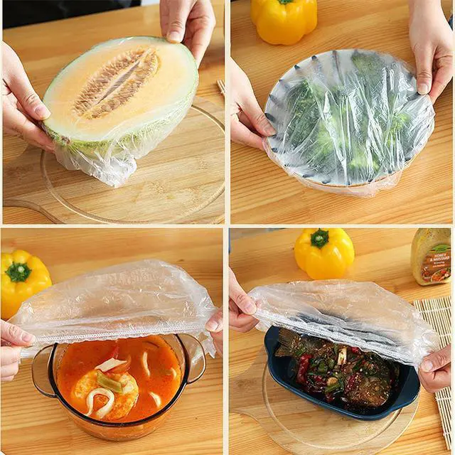 Alt view image 7 of 7 - 300 Pcs Reusable Elastic Food Covers Stretchable Bowl & Plate Covers for Bread Proofing Food Storage Picnics. BPA Free, Dishwasher Safe, Universal Fit Clear Adjustable Bread Fermentation Basket Cover