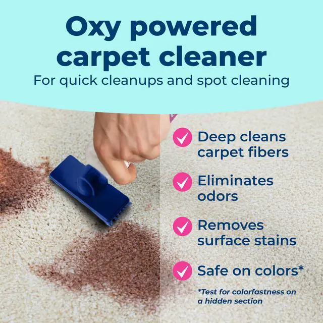 Alt view image 2 of 7 - 2-in-1 Oxy-Powered Carpet Cleaner (13.5 Fl Oz), Spot Cleaner with Dual Sponge & Bristle Applicator for Targeted Cleaning, Fast Formula