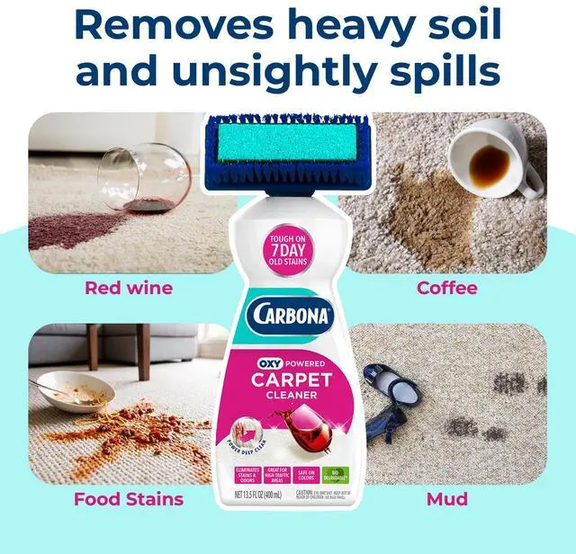 Alt view image 3 of 7 - 2-in-1 Oxy-Powered Carpet Cleaner (13.5 Fl Oz), Spot Cleaner with Dual Sponge & Bristle Applicator for Targeted Cleaning, Fast Formula