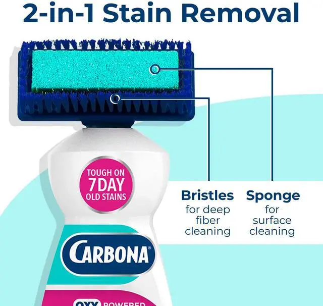 Alt view image 4 of 7 - 2-in-1 Oxy-Powered Carpet Cleaner (13.5 Fl Oz), Spot Cleaner with Dual Sponge & Bristle Applicator for Targeted Cleaning, Fast Formula