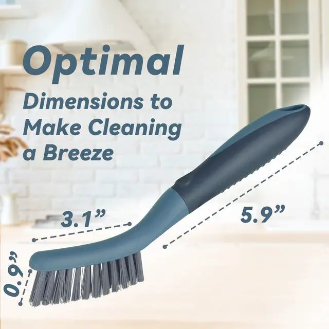 Alt view image 2 of 7 - 2 Packs Small Brushes for Cleaning, Stiff Bristle Grout Scrub Brushes for Kitchen, Bathroom, and Tile Floors, Ideal for Gaps, Crevices, and Window Tracks