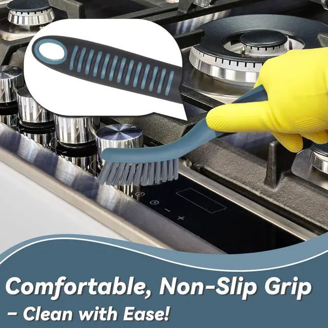 Alt view image 4 of 7 - 2 Packs Small Brushes for Cleaning, Stiff Bristle Grout Scrub Brushes for Kitchen, Bathroom, and Tile Floors, Ideal for Gaps, Crevices, and Window Tracks