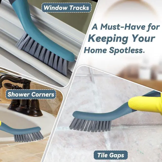 Alt view image 7 of 7 - 2 Packs Small Brushes for Cleaning, Stiff Bristle Grout Scrub Brushes for Kitchen, Bathroom, and Tile Floors, Ideal for Gaps, Crevices, and Window Tracks