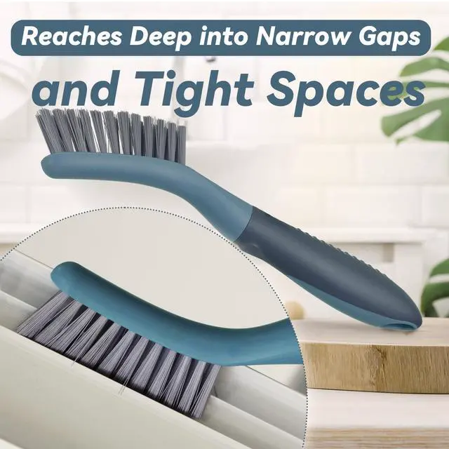 Alt view image 6 of 7 - 2 Packs Small Brushes for Cleaning, Stiff Bristle Grout Scrub Brushes for Kitchen, Bathroom, and Tile Floors, Ideal for Gaps, Crevices, and Window Tracks