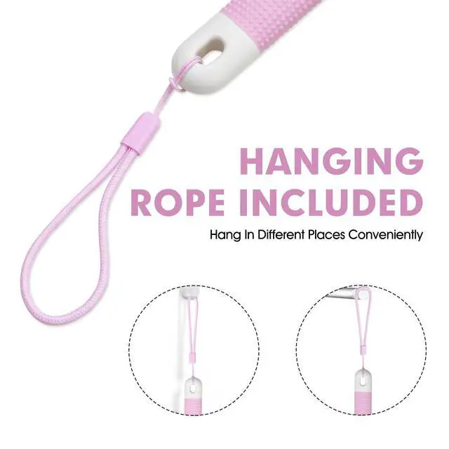 Alt view image 6 of 7 - Body Scrubber Anti Slip for Shower,Shower Brush Long Handle with Stiff and Soft Bristles,Body Wash Exfoliating Back Scrubber for Bath or Dry Brushing Body Brush(Pink)
