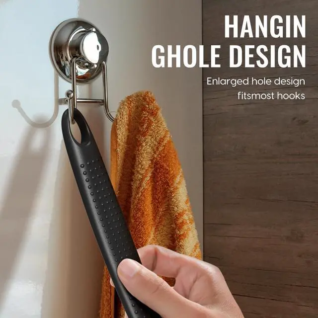 Alt view image 6 of 6 - Silicone Back Scrubber for Shower, 17in Lengthen Long Handle Body Brush, Double Sided Shower Brush for Shower Exfoliating and Massage Can Produce Rich Foam, Long Handle Back Scrubber for Men