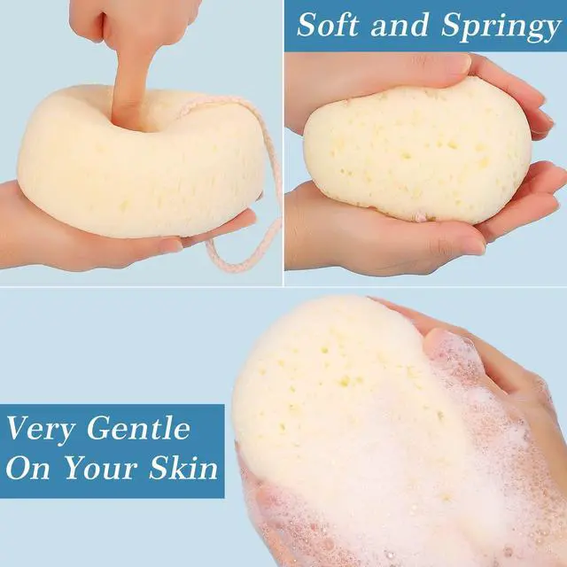 Alt view image 3 of 7 - 3 Pcs Bath Sponge for Women, Men, Teenager, Body Wash Sponges Loofah Body Scrubber, 3 Colors & Large Size Shower Pouf Cleaning Loofahs for Shower Exfoliating