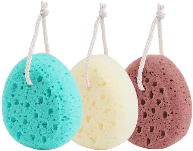 Main image of 3 Pcs Bath Sponge for Women, Men, Teenager, Body Wash Sponges Loofah Body Scrubber, 3 Colors & Large Size Shower Pouf Cleaning Loofahs for Shower Exfoliating